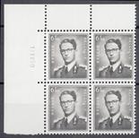 1953 King Baudouin 6f50 grey top corner block of 4 U/M, slight crease on bottom left stamp,