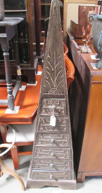 A 20th Century Pyramid Shaped Chest Of Six Graduated Drawers