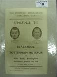 1947/48 FA Cup Semi-Final, Blackpool v Tottenham, a programme from the game played at Aston Villa on