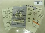 1966 World Cup, a collection of 4 tickets from games played at Everton, on 12/07/66, 15/07/66, 19/