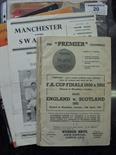 A collection of items in various condition, 1957/ & 1958 FA Cup Final programmes, 1949/50 England