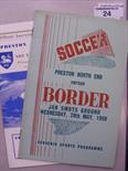 1958 Preston, a collection of 2 away Friendly programmes 28/05/1958 Border, at Jan Snuts Ground,