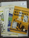 1949 Wolverhampton Wanderers, in the FA Cup, a collection of programmes, in various condition,