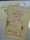 1946/47 Stoke City, a collection of 2 home programmes in various condition, Blackburn Rovers (