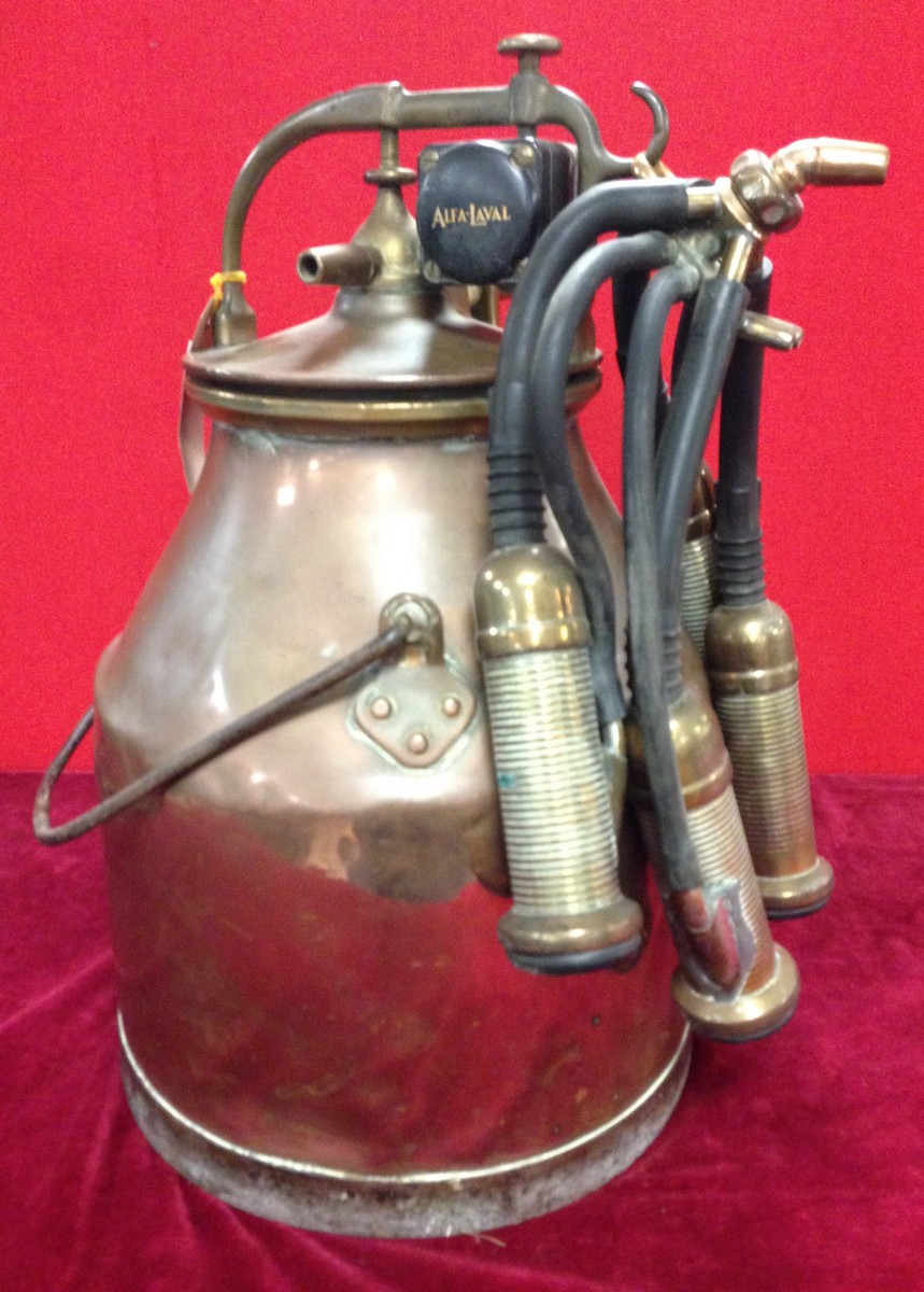 Early Swedish AlfaLaval Brass and Copper Milking Machine