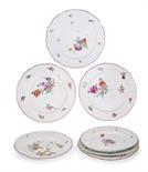 FIFTEEN LUDWIGSBURG PLATES, LATE 18TH CENTURY painted with floral sprays surrounded by further