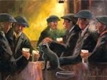 At the Bar Oil on Canvas. Framed. Image area 18" x 24"  Mick Cawston