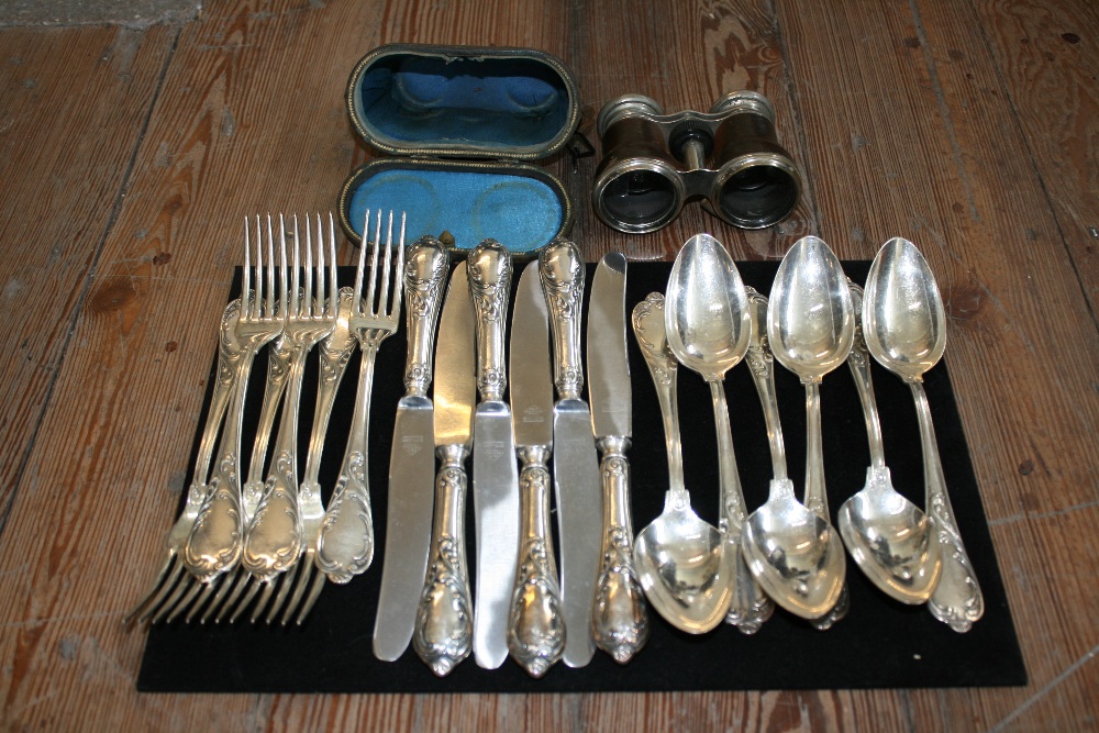 ROSTFREI CUTLERY An 18 piece set of Rostfrei silver plate cutlery