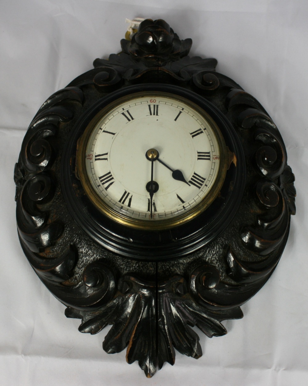 ELLIOTTS OF LONDON WALL CLOCK A beautiful carved oak Elliot`s of