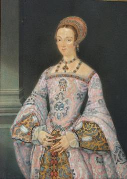 After Lucas De Heere: Portrait of Lady Jane Grey after the Haughton portrait, watercolour in