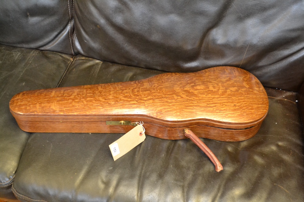 An antique oak violin case, the interior stamped W.E. Hill & Son London