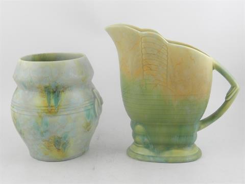 A Beswick Pottery Art Deco Water Jug Model No 567 Together With