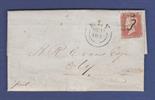 Cambridgeshire - 1843 EL Wisbech/Ely  Tied to Cover, with fine `Ely` and Black Maltese Cross on 1d.