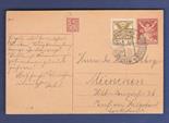 Czechoslovakia 1921  40 Filler Postal Stationery Card uprated 10 Filler adhesives, used Marienbad