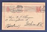 Denmark 1908  10 Ore Postal Stationery Card, used Kjobenhavn to Berlin.  Machine cancel.