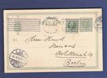 Denmark 1908  5 Ore Postal Stationery Card uprated 5 Ore adhesive, used Kjobenhavn to Berlin.