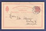 Denmark 1908  10 Ore Postal Stationery Card, used Allinge to Breslau.