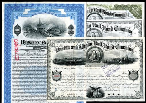 1928 Boston /& Albany Railroad Company Bond Stock Certificate