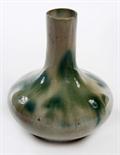 A CHINESE PORCELAIN POT BELLIED VASE,
18th century, with gray background glaze with irregular