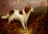 EDWARD ARMFIELD (1817-1896), Terrier in a Landscape, O.O.P., 8.25in (21cm)h x 11.5in (29cm)w. (1)