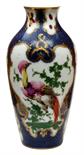 A WORCESTER BLUE SCALE BALUSTER VASE, c.1768-1776, decorated with colourful exotic peacocks within