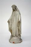 A VICTORIAN PARIAN FIGURE,
modelled as the Virgin Mary standing on a serpent, on an octagonal