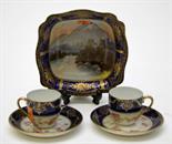 A TWELVE PIECE CONTINENTAL VICTORIA PATTERN COFFEE SERVICE, 
comprising six cups and six saucers;