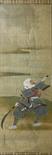 EARLY 20TH CENTURY JAPANESE SCHOOL
A portrait of a Japanese warrior with swords, painted on silk,