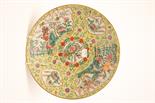 A CHINESE FAMILLE VERT PORCELAIN DISH, 
late 19th century decorated with exotic birds amongst