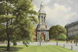 NEVILLE HENDERSON (20TH CENTURY)
"The Campanile at Trinity College", oil on board, signed and