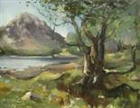 ANNE TALLENTIRE (b.1949)
"Kylemore Diamond Mountain," oil on canvas, signed lower left, inscribed
