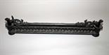 A VICTORIAN PIERCED CAST IRON FENDER
with leaf scrolls, 47in (119cm). (1)