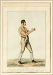 AFTER EASTE
Portrait of John Martin in bare-fisted boxing attire, a coloured engraving. (1)