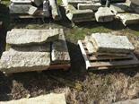 SEVEN ASSORTED EARLY CUT GRANITE STEPS, 
35in (89cm). (7)