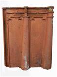 A SET OF 19TH CENTURY TERRA COTTA GOTHIC-STYLE ROOF TILES, each 17in (43cm) x 14in (36cm). (250