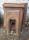 FIVE VARIOUS CAST IRON FIREPLACE INSETS. (5)