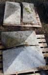 A PAIR OF GRANITE PILLAR CAPS, 
each in two sections, 32in (81cm) approx. (2)