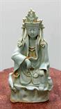 A CHINESE BLANC DE CHINE PORCELAIN FIGURE,
of a Guanyin, wearing a high tiara, 8.5in (21cm). (1)