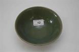 A LOTUS FLOWER FORM CELADON GROUND CHINESE CRACKLEWARE BOWL, 
6.25in (16cm). (1)