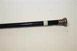 A SILVER MOUNTED EBONISED WALKING CANE, 
c..1900, with Birmingham marks, 34in (86cm). (1)