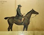 AFTER HARRINGTON SWANN, 
Lord Kildare, mounted on the Barren 1823-1904, a coloured equestrian print,