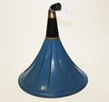 AN OLD PAINTED METAL GRAMOPHONE HORN, 
23in (59cm). (1)