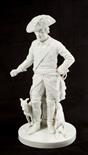 A WHITE PORCELAIN RUDOLSTADT VOLKSTEDT THURINGIAN FIGURE, 
modelled as Frederick the Great of