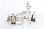 A LLADRO GROUP MODELLED WITH A WOMAN WITH GOATS, 
10in (26cm); together with another small Lladro