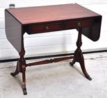 A reproduction mahogany sofa table, length 83cm.