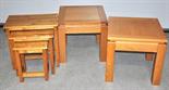 A pair of contemporary John Lewis square section side tables and a matching nest of three occasional