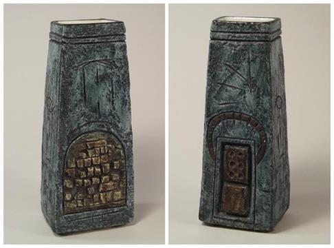 Troika Pottery A Troika Pottery Newlyn Coffin Shape Vase Simone