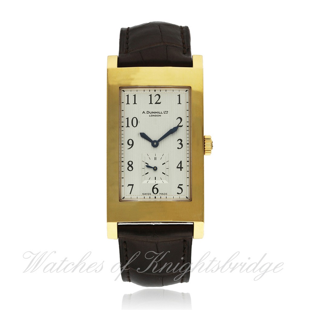 A GENTLEMAN`S 18K SOLID ROSE GOLD ALFRED DUNHILL FACET WRISTWATCH CIRCA 2012, REF. UH012, WITH