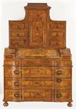 Venetian Trumeau 190 x 90 x 60 cm eighteenth century Two bodies, clad in olive, walnut and Burr