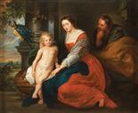 Sector of Peter Paul Rubens Holy family with Parrot oil on board 46 x 38 cm second half of th
